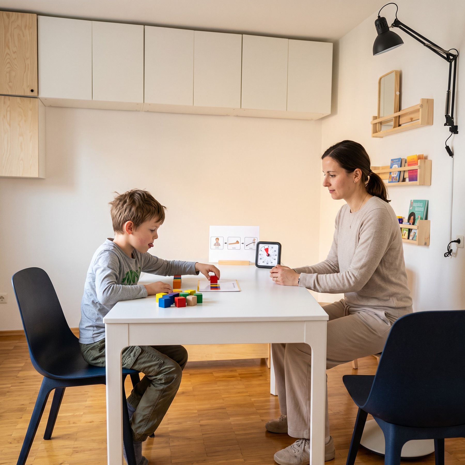 Konzentrationstraining mit einem Schulkind
